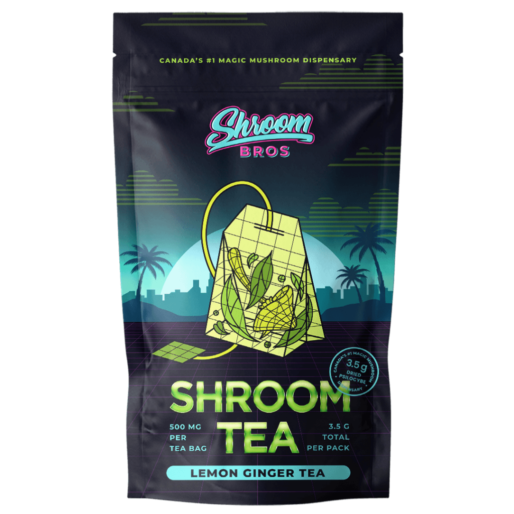 lemon ginger magic mushroom tea - shroom bros