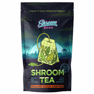 organic black chai magic mushroom tea - shroom bros