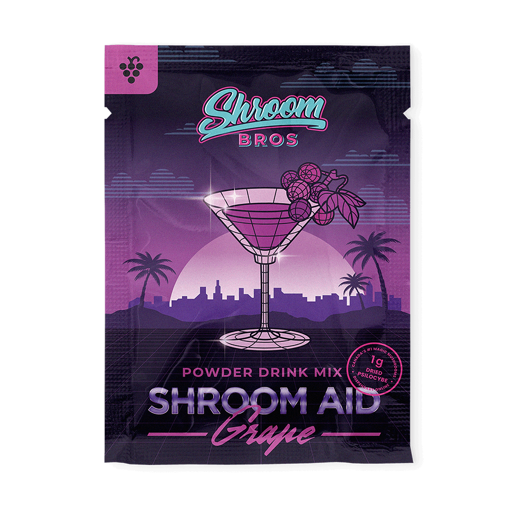 Shroom Aid Drink Mix for a convenient and delicious way to consume our Canadian Magic Mushrooms.. Each packet contains 1 gram of psylocibin.